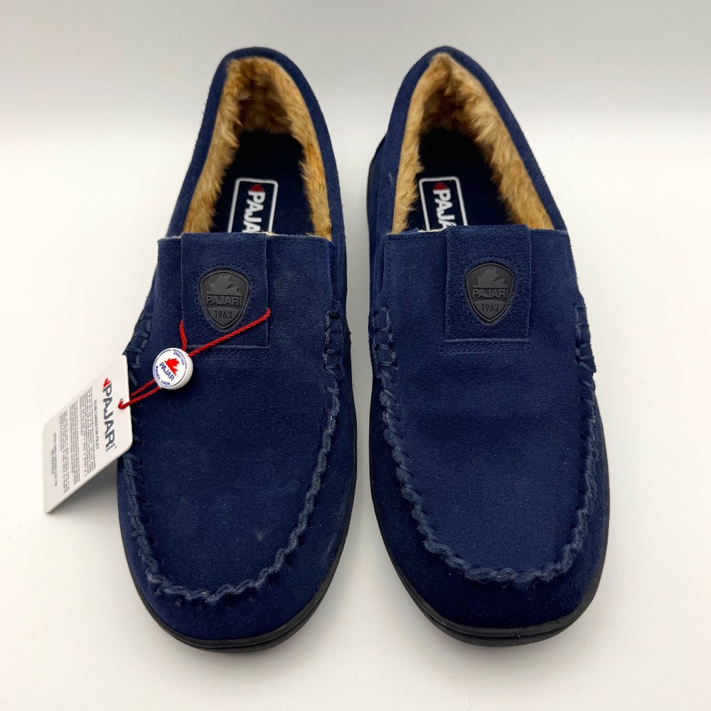 NWT Men's PAJAR Veneto Suede Slippers, Navy Blue